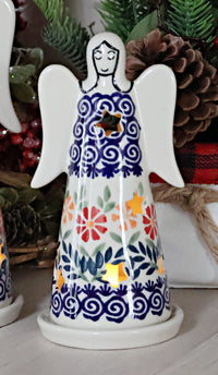 Garden Bouquet Small Angel Luminary Polish Pottery