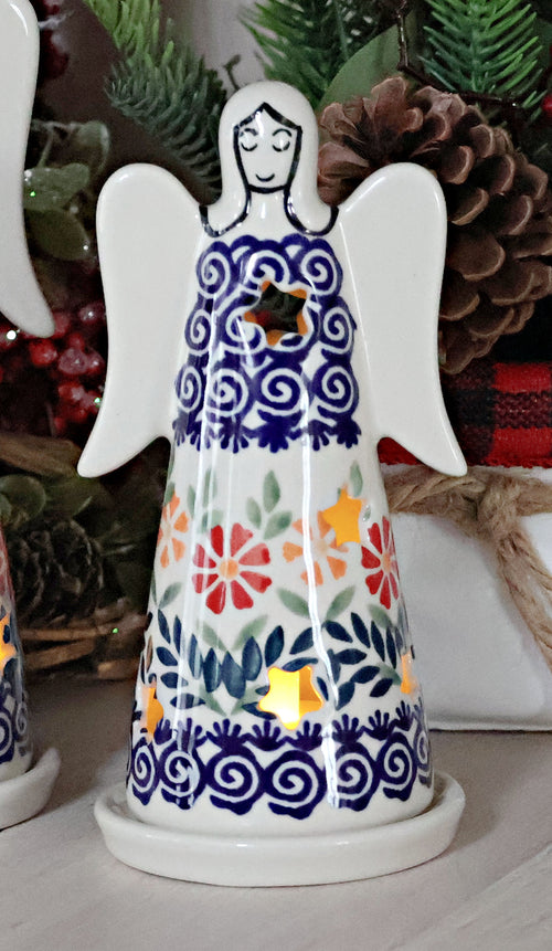 Garden Bouquet Small Angel Luminary Polish Pottery