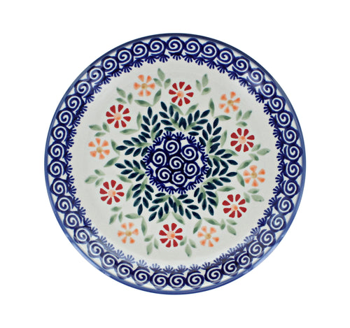 Garden Bouquet Dessert Plate Polish Pottery