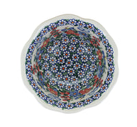 Garden Butterfly Small Deep Scallop Bowl Polish Pottery