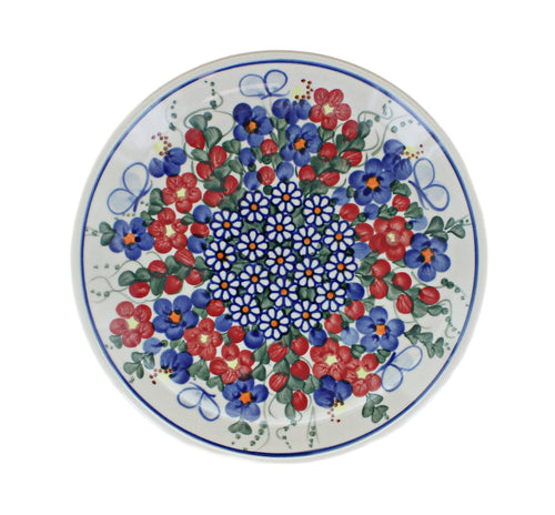 Garden Butterfly Dessert Plate Polish Pottery