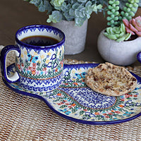 Garden of Eden Coffee Mug Polish Pottery