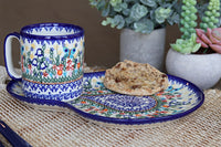 Garden of Eden Breakfast Plate with Mug Polish Pottery
