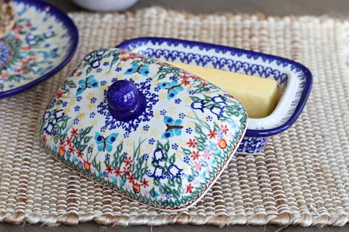 Garden of Eden Butter Tub Polish Pottery