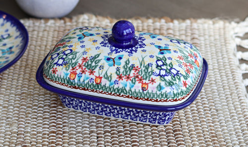 Garden of Eden Butter Tub Polish Pottery