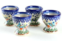 Garden of Eden 4PC Egg Cup Set Polish Pottery