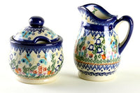 Garden of Eden Cream & Sugar Set Polish Pottery