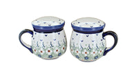 Green Daisy Salt & Pepper Shakers With Handles
