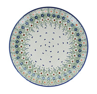 Green Daisy Dinner Plate Polish Pottery