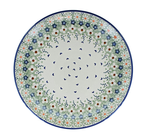 Green Daisy Dinner Plate Polish Pottery