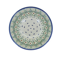 Green Daisy Cereal/Soup Bowl Polish Pottery