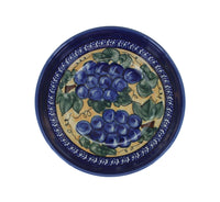 Grapes Cereal/Soup Bowl w/ Cobalt Rim Polish Pottery