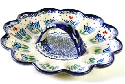 Garden Tulip Egg Plate Polish Pottery