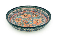 Jungle Flower Pie Plate Polish Pottery