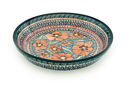 Jungle Flower Pie Plate Polish Pottery