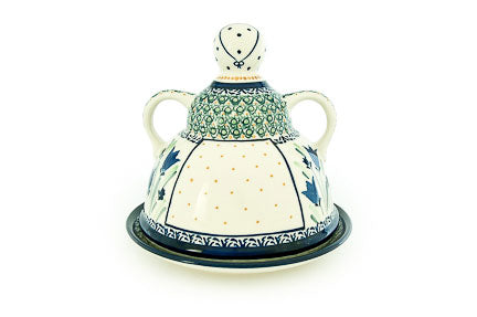 Blue Tulip Cheese Lady Polish Pottery