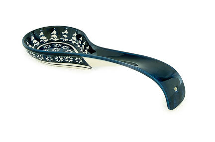 Winter Nights Large Spoon Rest Polish Pottery
