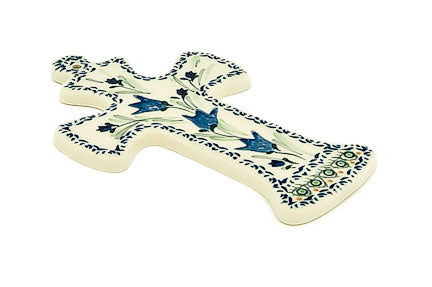 Blue Tulip Cross Polish Pottery
