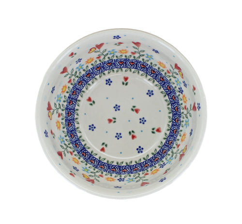 Hearts & Flowers Cereal/Soup Bowl Polish Pottery