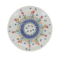 Hearts & Flowers Dessert Plate Polish Pottery