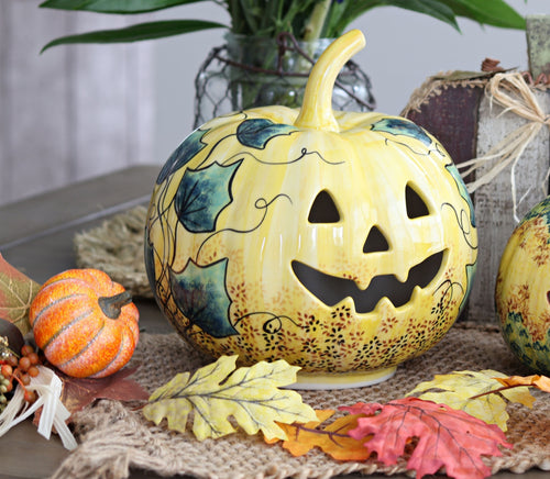 Jack O'Lantern Large Pumpkin Polish Pottery