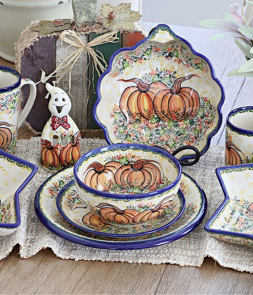 Harvest Festival Small Ghost Luminary Polish Pottery