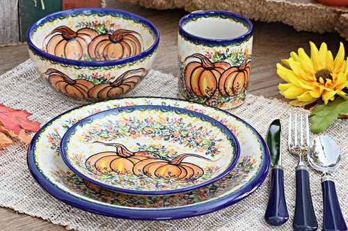 Harvest Festival Dinner Plate Polish Pottery