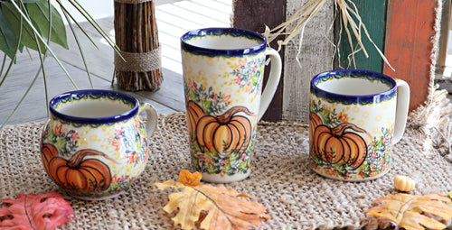 Harvest Festival Coffee Mug Polish Pottery
