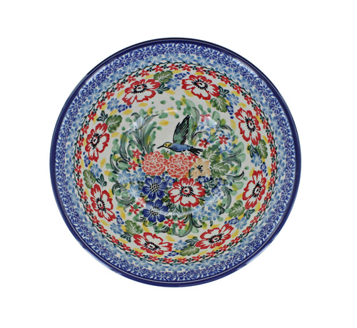 Hummingbird Cereal/Soup Bowl Polish Pottery