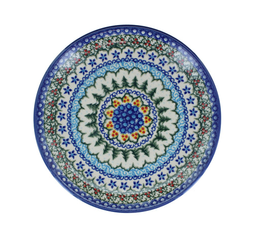 Holiday Pine Dessert Plate Polish Pottery