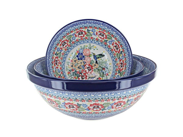 Hummingbird 3 Piece Serving Bowl Set