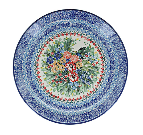 Hummingbird Dinner Plate Polish Pottery