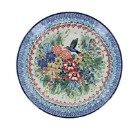 Hummingbird Dessert Plate Polish Pottery