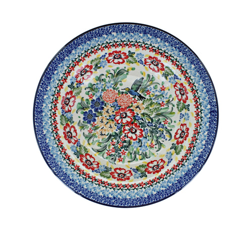 Hummingbird Soup Plate Polish Pottery