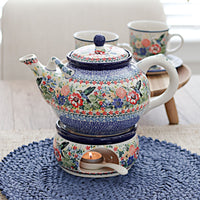 Hummingbird Large Teapot & Warmer Polish Pottery