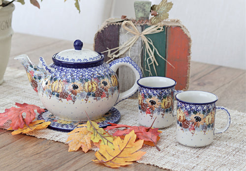 Harvest Bounty Small Coffee Mug Polish Pottery