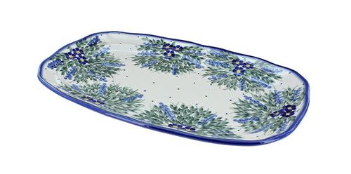 Polish Pottery Hyacinth Medium Scallop Serving Platter