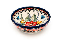 Floral Butterfly Small Scallop Dish Polish Pottery