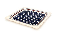 Stars & Stripes Square Lunch Plate Polish Pottery