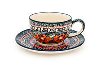 Jungle Flower Cup & Saucer Polish Pottery