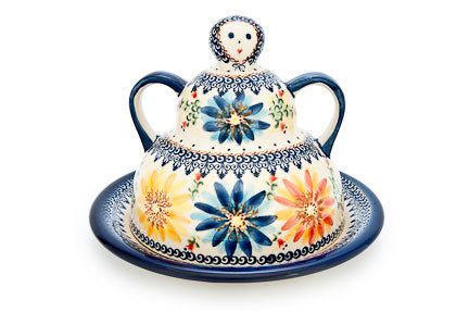 Autumn Burst Cheese Lady Polish Pottery