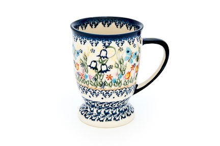 Garden of Eden Pedestal Coffee Mug Polish Pottery