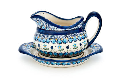 Savannah Gravy Boat & Plate Polish Pottery