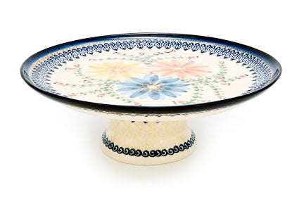 Autumn Burst Cake Plate Polish Pottery