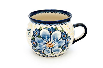 Daisy Surprise Bubble Soup Mug Polish Pottery