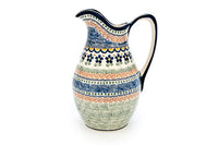Aztec Flower Pitcher Polish Pottery