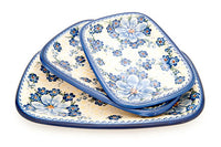 Daisy Surprise 3 Piece Rectangular Serving Set Polish Pottery