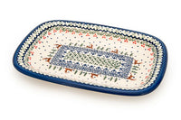 Reindeer Delight Small Rectangular Serving Platter Polish Pottery