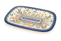 Garden of Eden Small Rectangular Serving Platter Polish Pottery