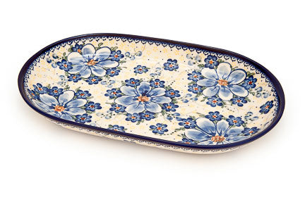 Daisy Surprise Large Oval Dish Polish Pottery